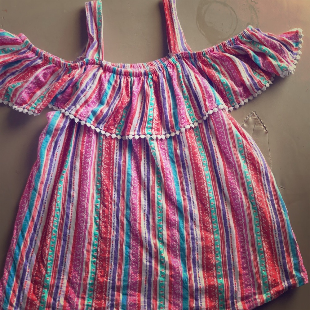Cold shoulder striped shirt